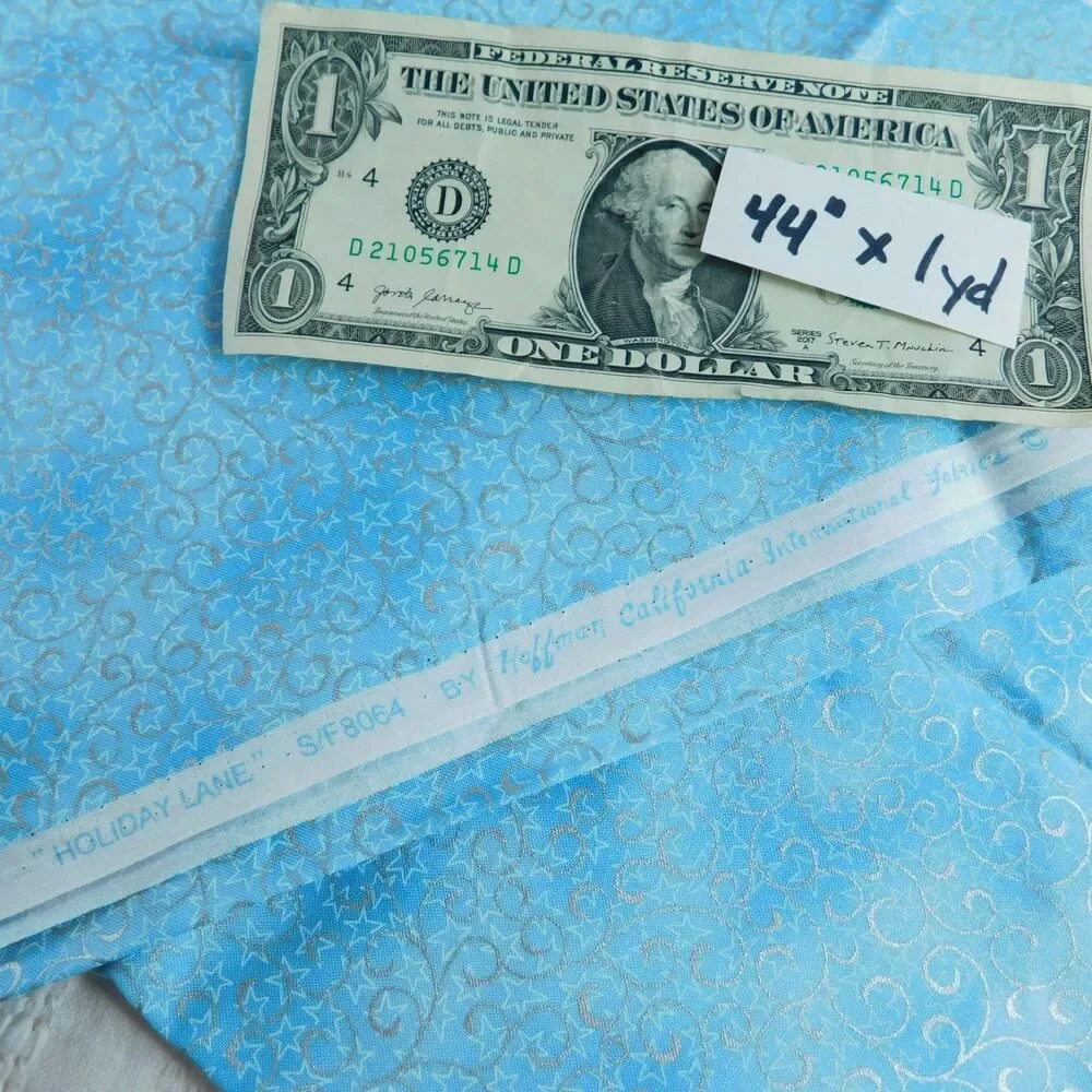 Christmas Holiday Fabric Lot 2.5 pounds Blues 22 pcs, Scraps & Yards Quilting - Picture 3 of 16